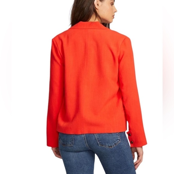 NEW Chaser Brand Women's Santanaa Linen-blend Blazer in Flame Red Size Small - Picture 5 of 13